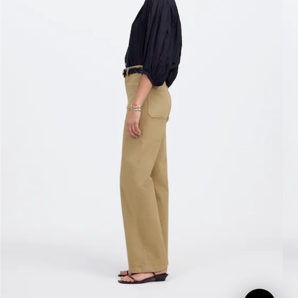 Madewell The Emmett Wide Leg Pant Patch Pocket Heritage Khaki Color Size 31 - Picture 4 of 6